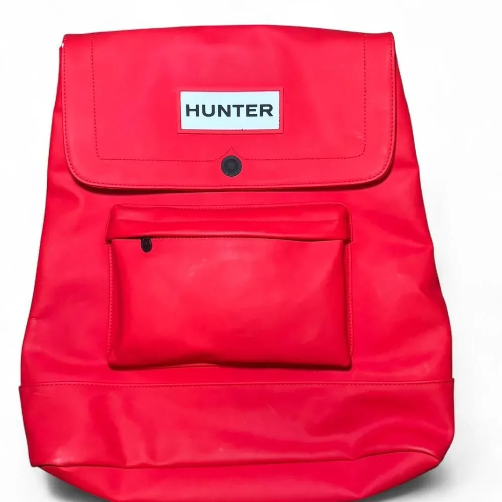 Hunter x Target Red Rubber Backpack NWT Waterproof Festival Bag Logo